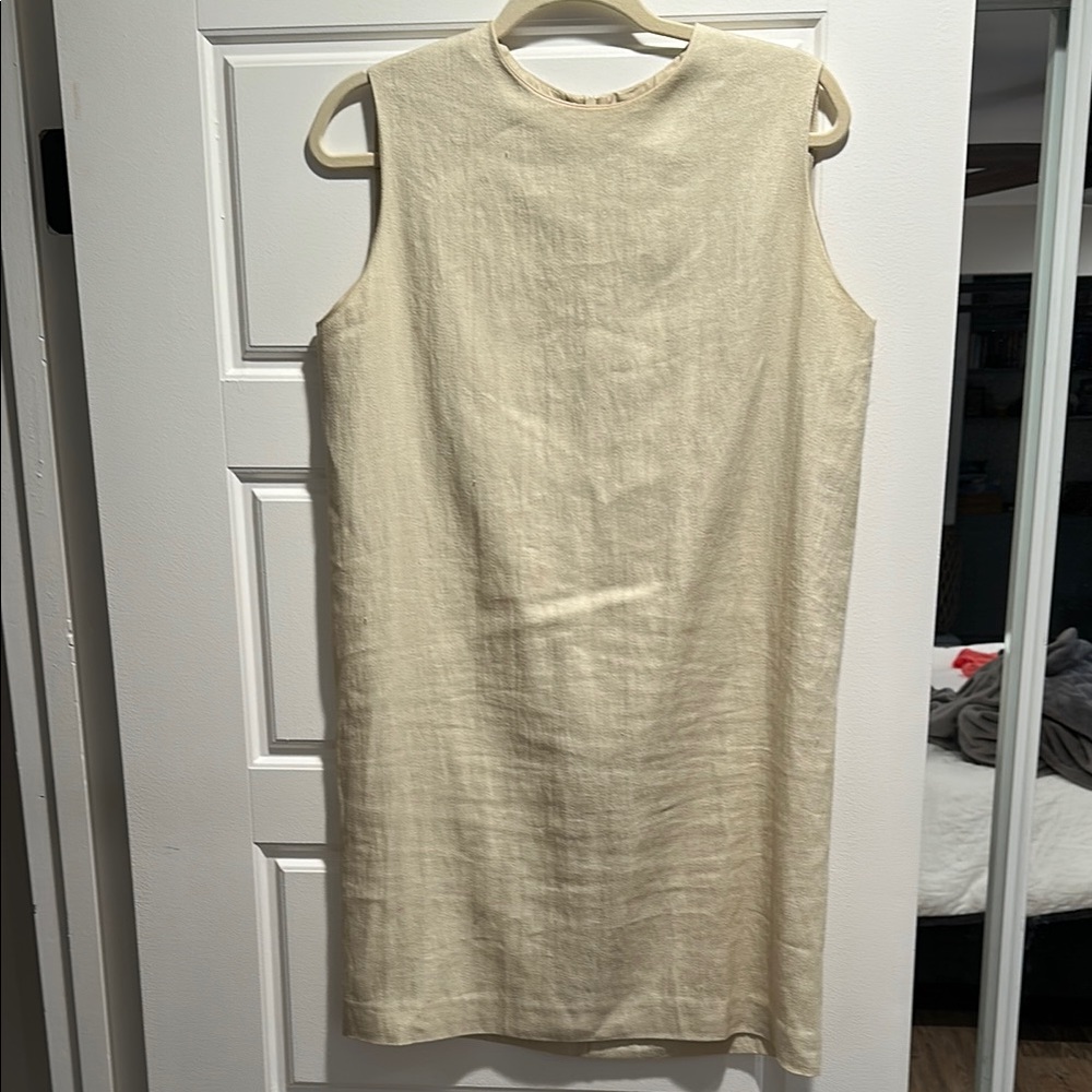 Theory Luxe Linen Blend Column Shift Dress